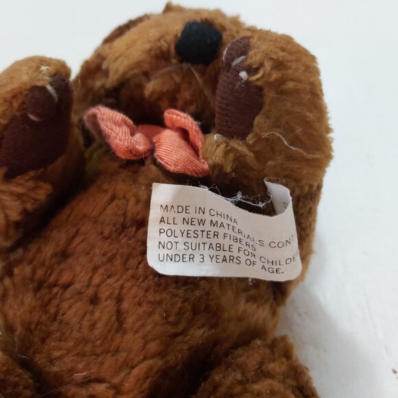 Vintage 8 Inch Brown Teddy Bear Plush Fully Jointed Glass Eyes Classic 80s/90s - Picture 9 of 9